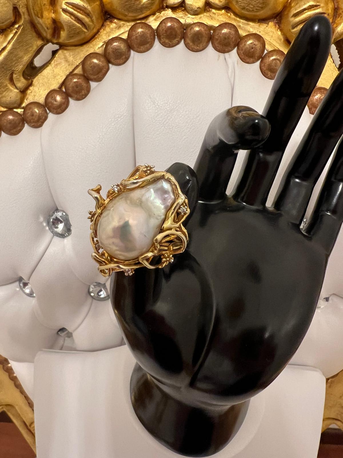 Anello perla barocca in argento 925