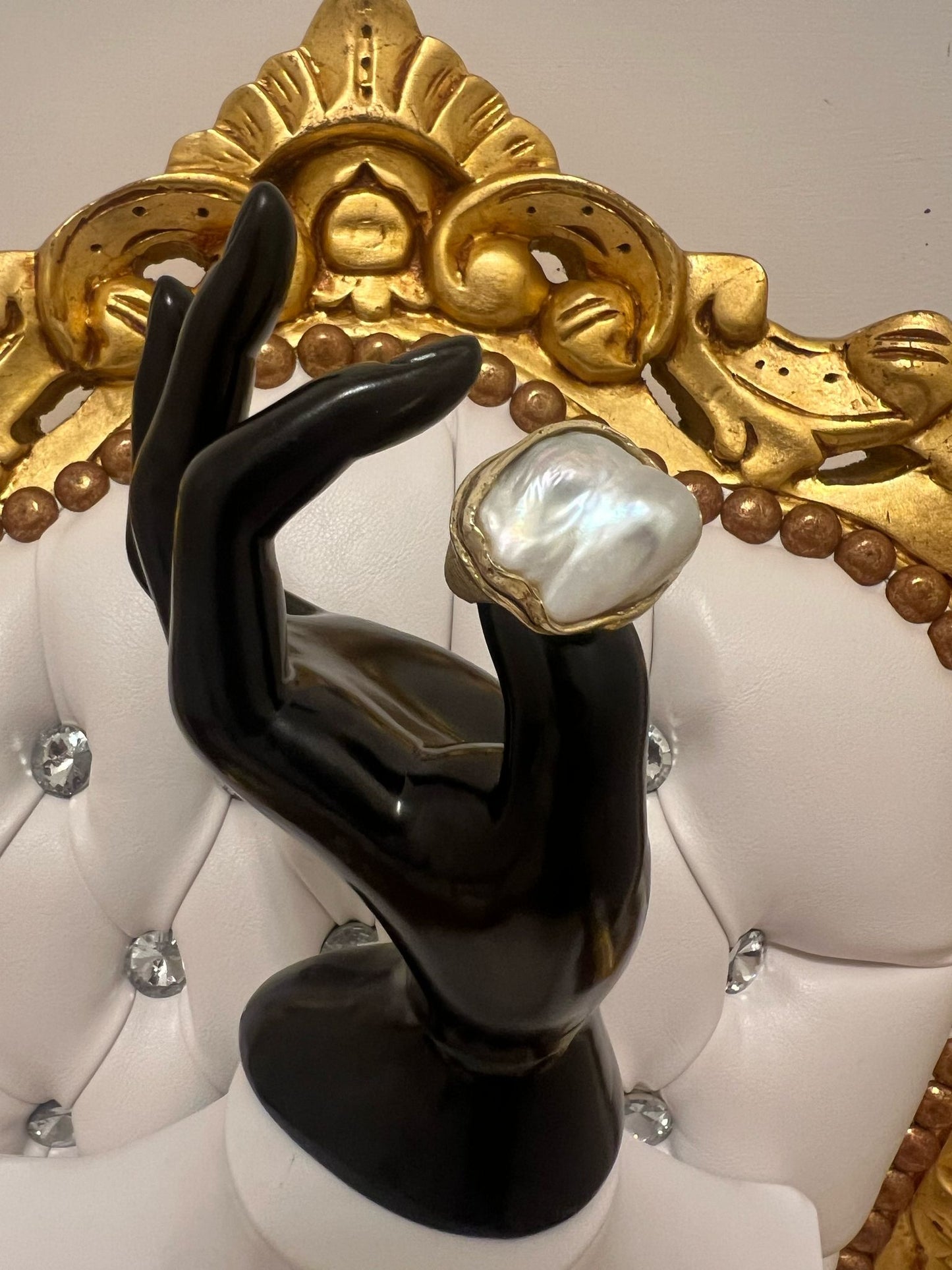 Anello perla barocca