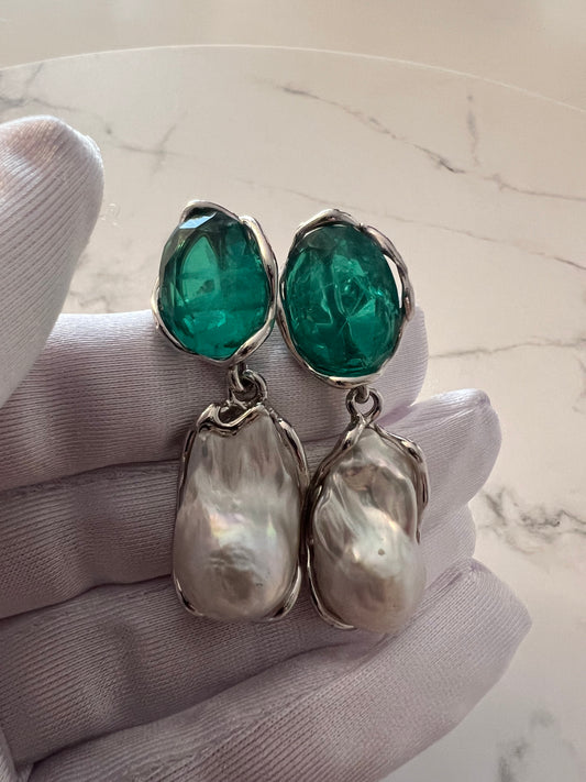 Orecchini in perla barocca