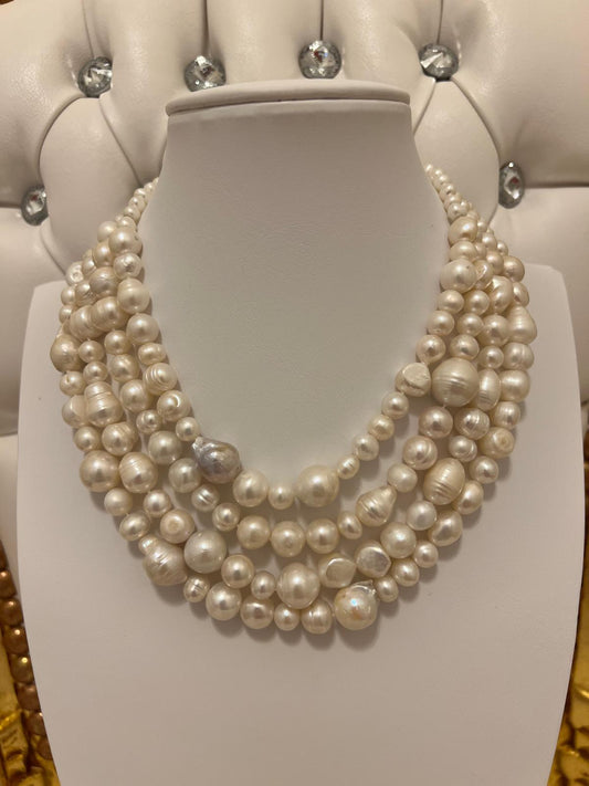 Collier di perle a 4 fili