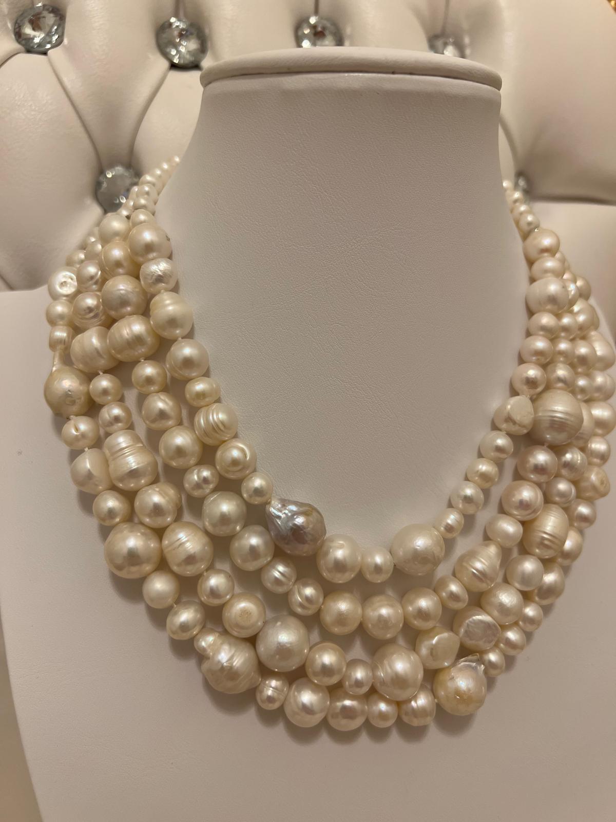 Collier di perle a 4 fili