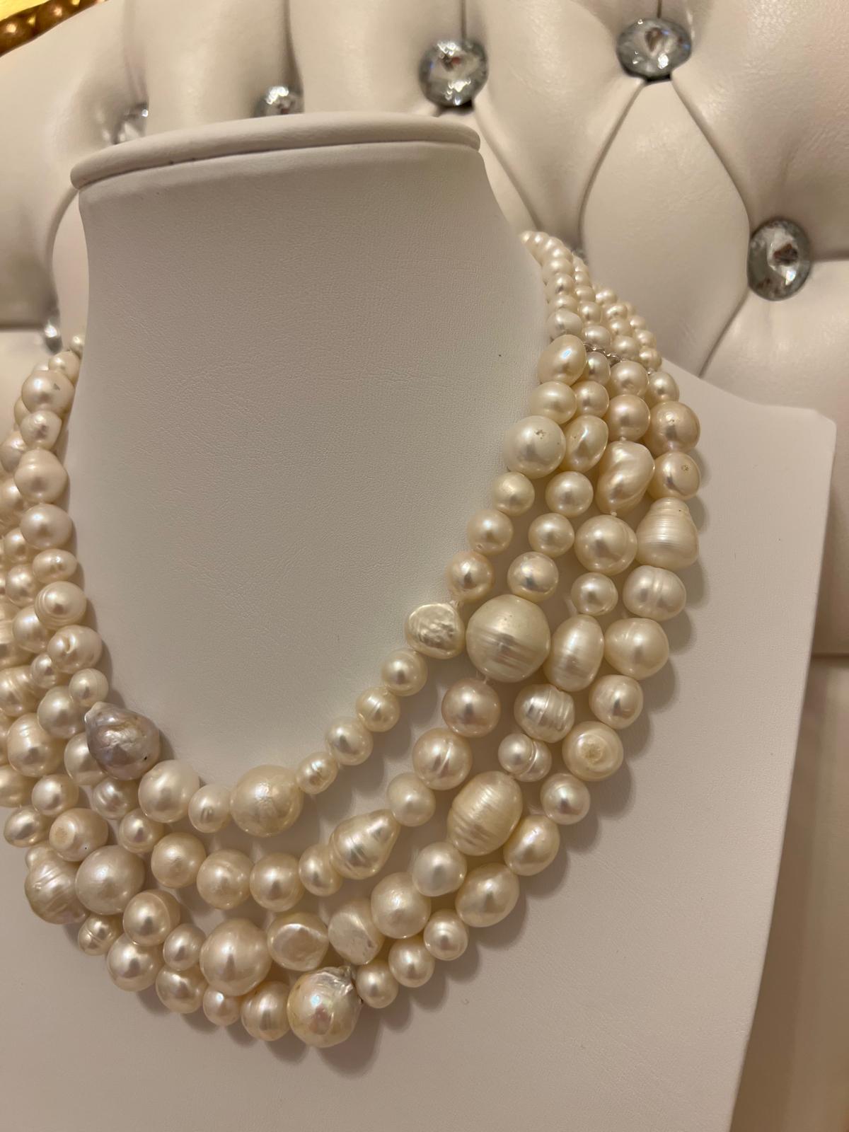 Collier di perle a 4 fili