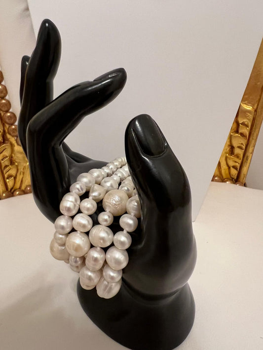 Bracciale coordinato a collana in perle