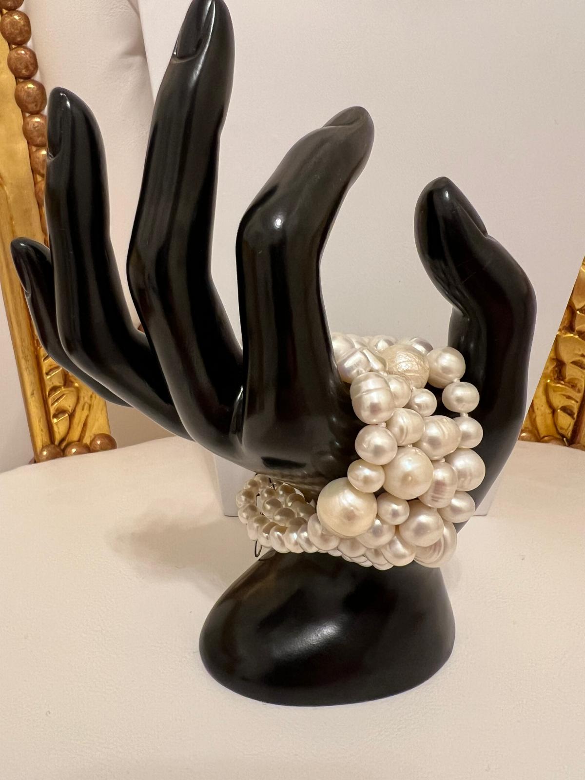 Bracciale coordinato a collana in perle