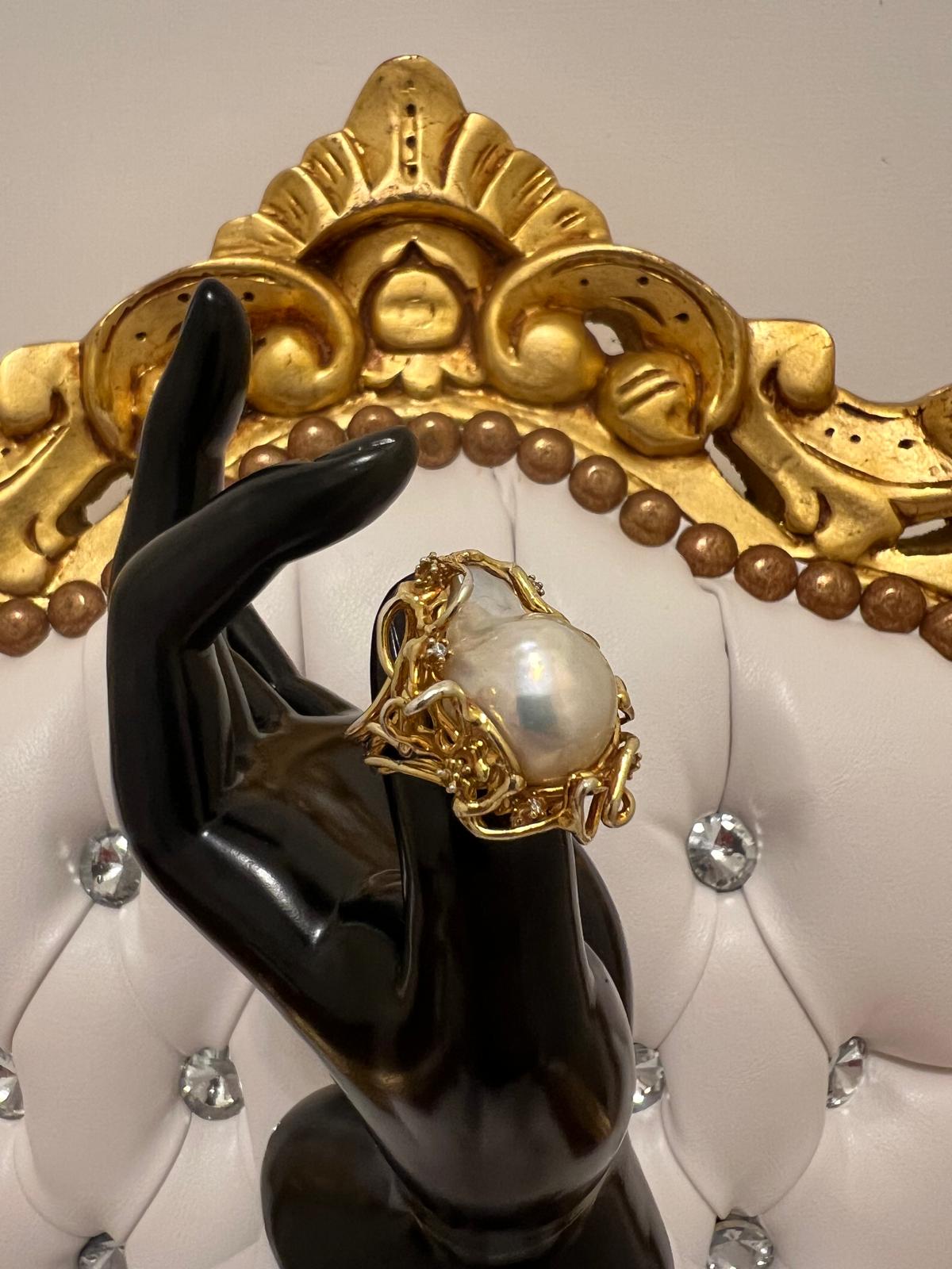 Anello perla barocca in argento 925