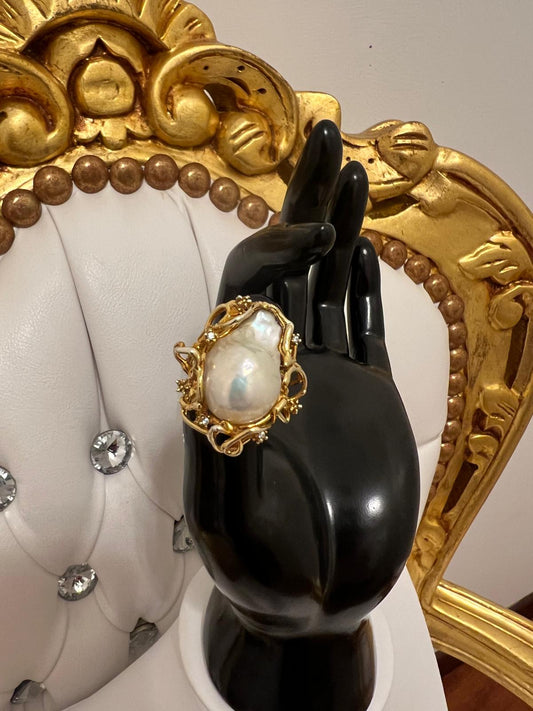 Anello perla barocca in argento 925