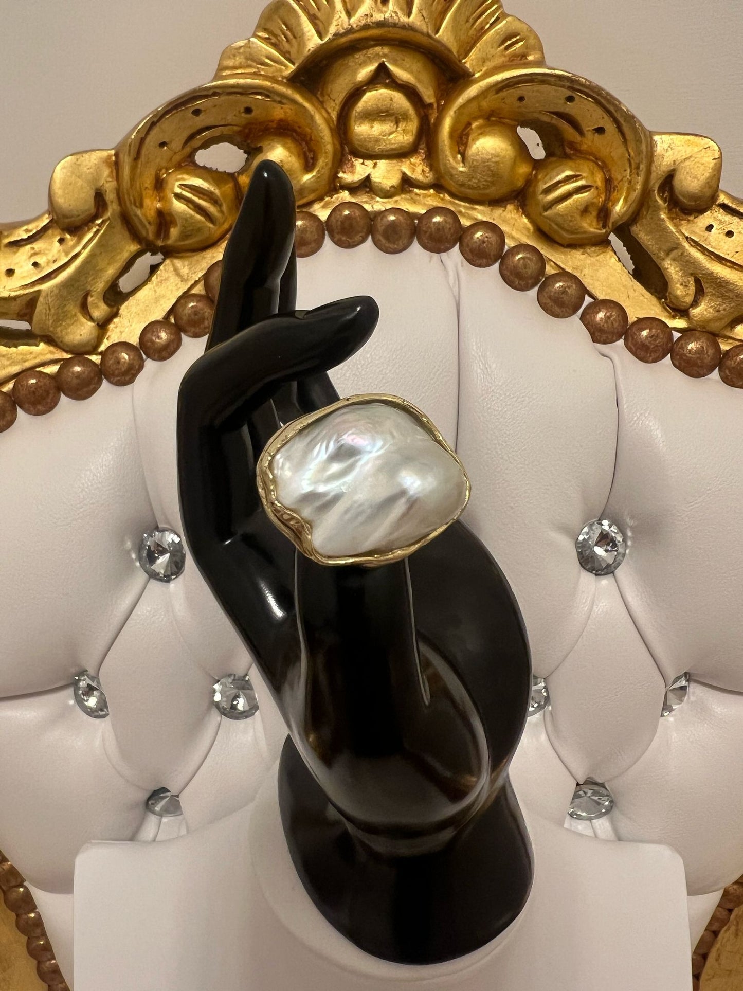 Anello perla barocca