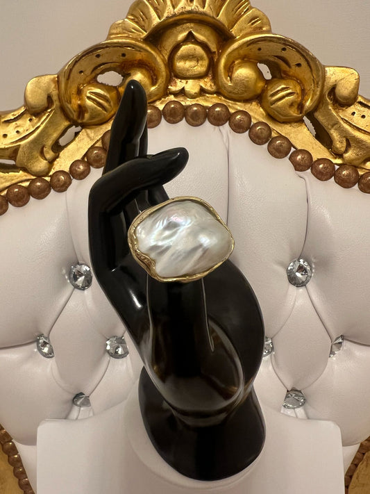 Anello perla barocca