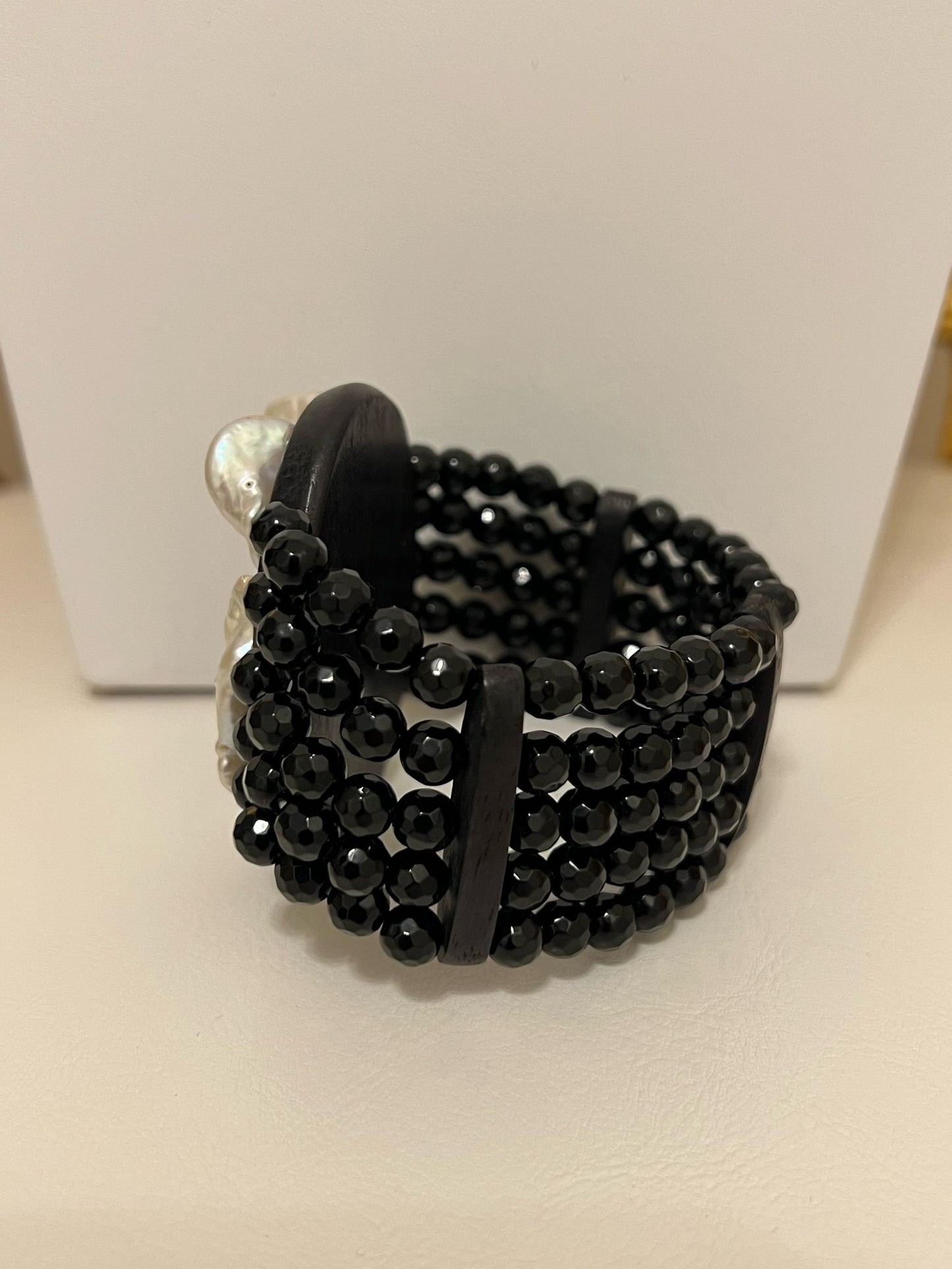 Bracciale onice nero ebano