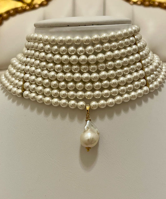 Collier di 8 fili di perle Swarovski