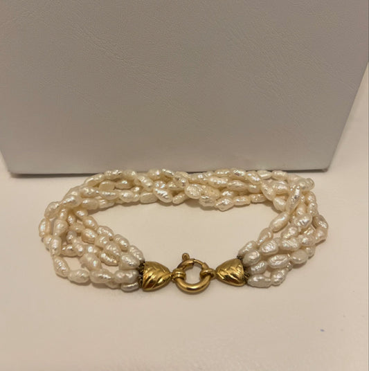 Bracciale perle di fiume multi fili